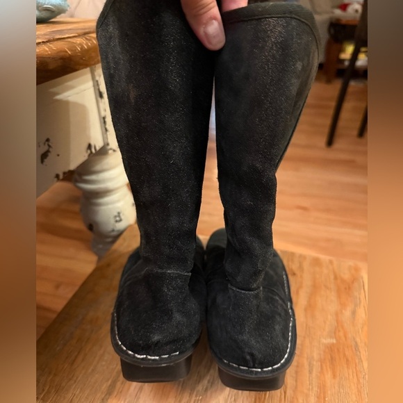 Alegria Metallic Black Suede Boots Fur Lined - Picture 6 of 11